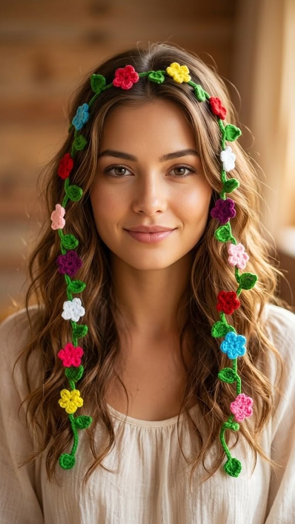 اکسسوری بافتنی شیک برای مو
