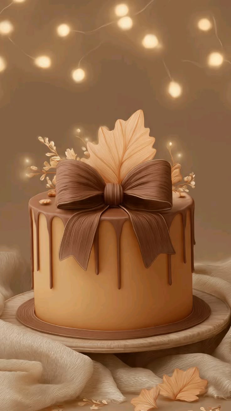 کیک تولد قهوه ای
