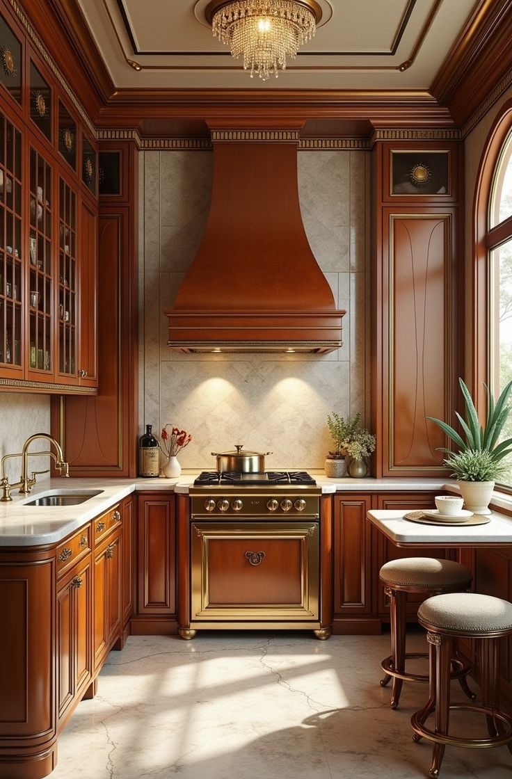 کابینت نئوکلاسیک سفید و چوب