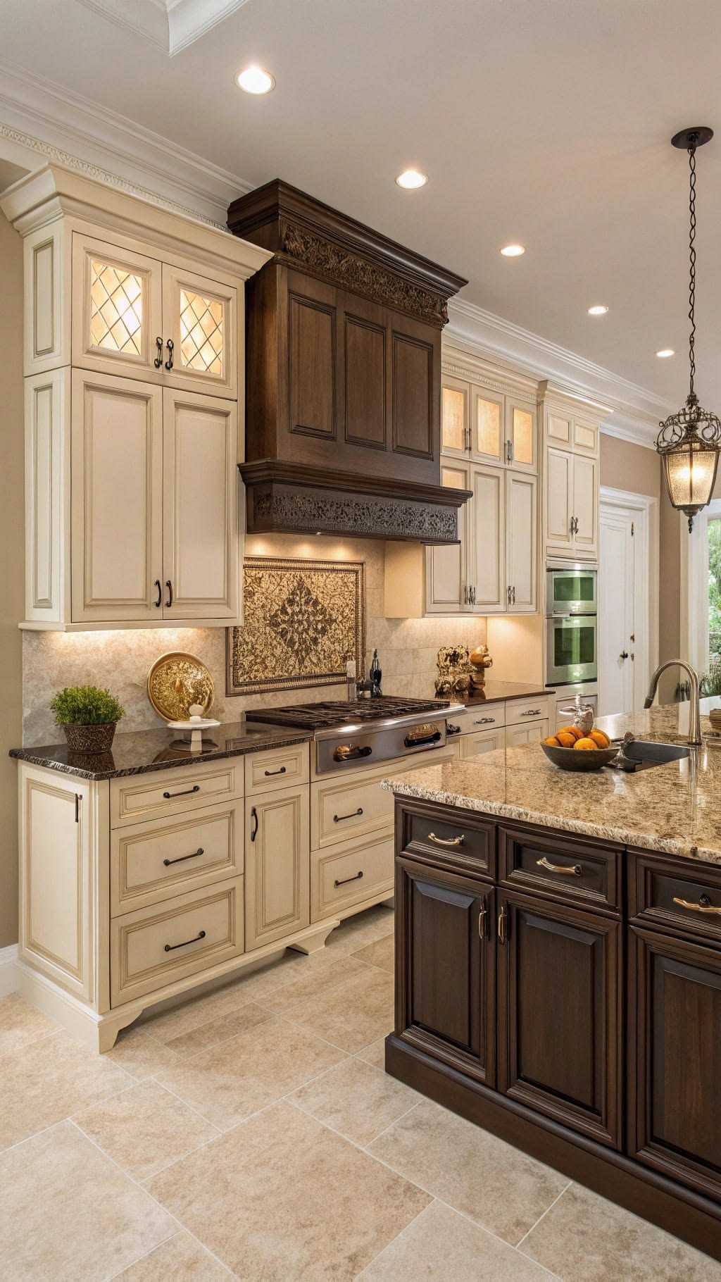 کابینت نئوکلاسیک سفید و چوب