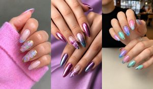 ناخن کروم جواهری هفت رنگ