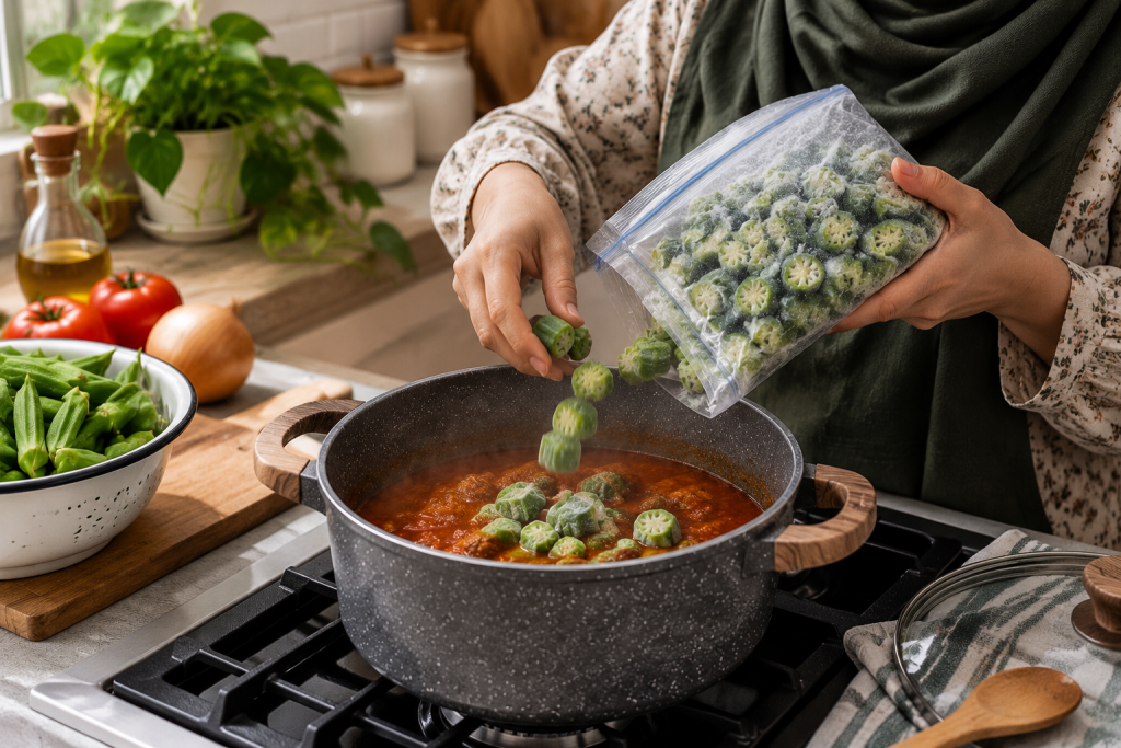 استفاده از بامیه فریزشده