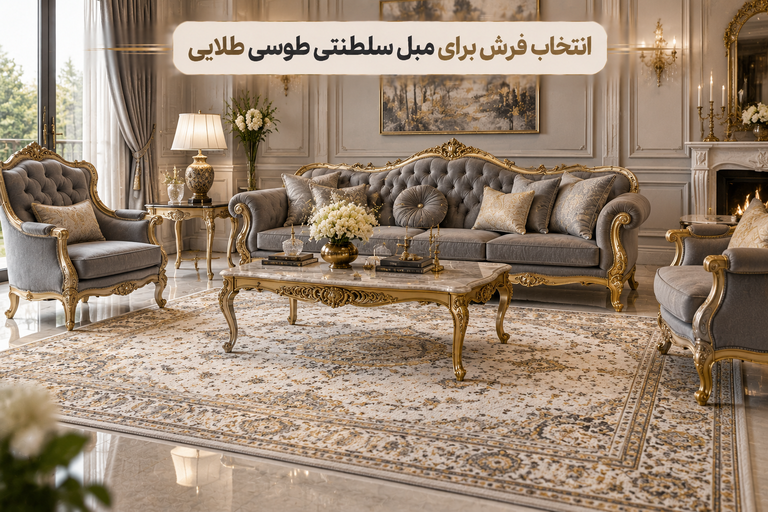 مبل طوسی با چه فرشی ست میشه