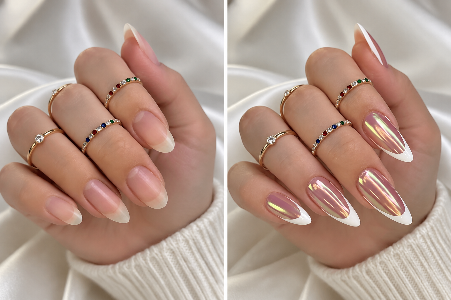 قبل و بعد از کاشت، ژلیش و فرنچ ناخن