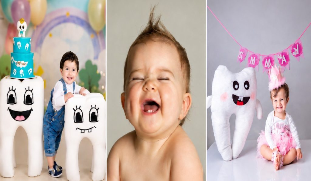 ایده عکس دندونی در منزل و آتلیه برای نوزاد دختر و پسر؛ اسپرت، فانتزی و خاص