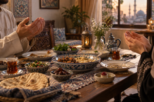 دعای سفره به زبان فارسی و عربی با متن کامل اللهم اغفر للمومنین و المومنات