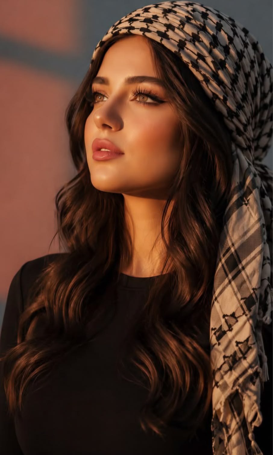 عکس پروفایل دختر با چفیه