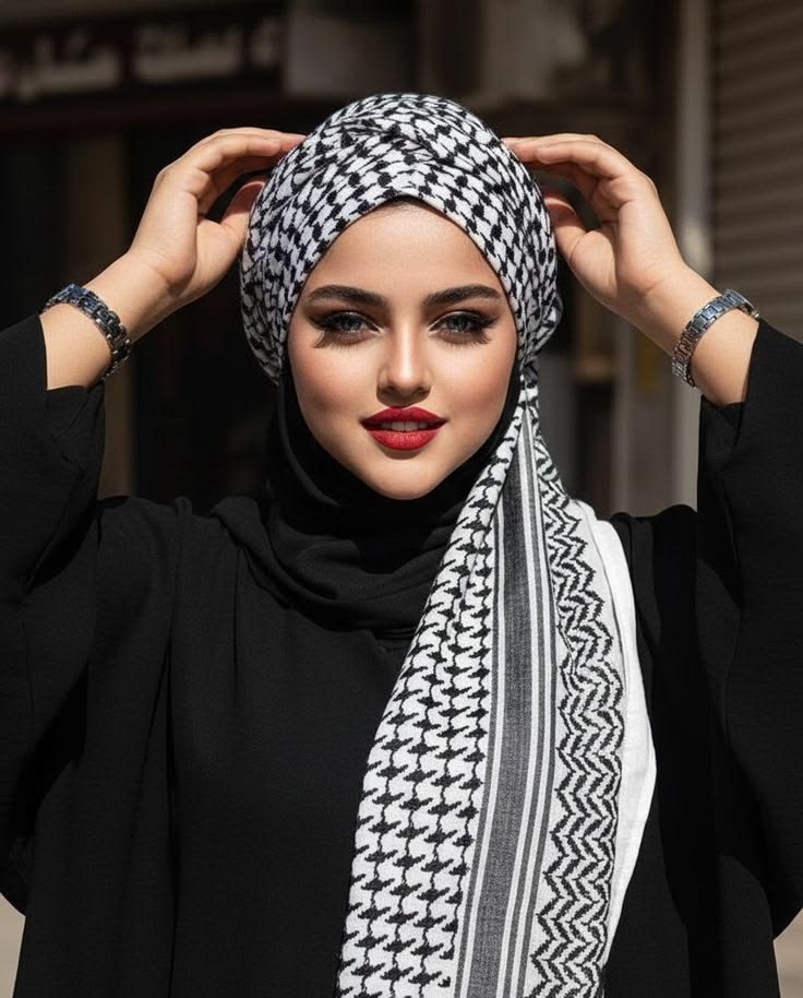عکس پروفایل دختر با چفیه