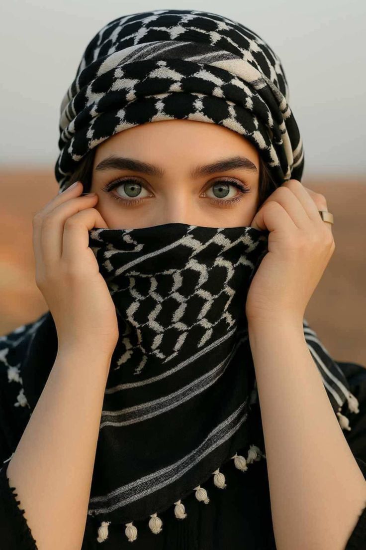 عکس پروفایل دختر با چفیه