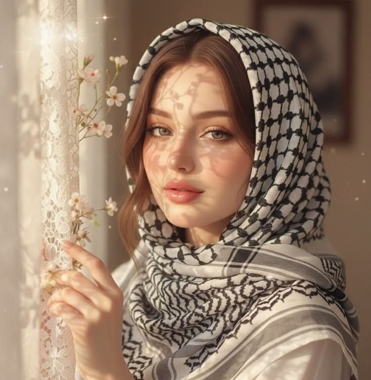 عکس پروفایل دختر با چفیه