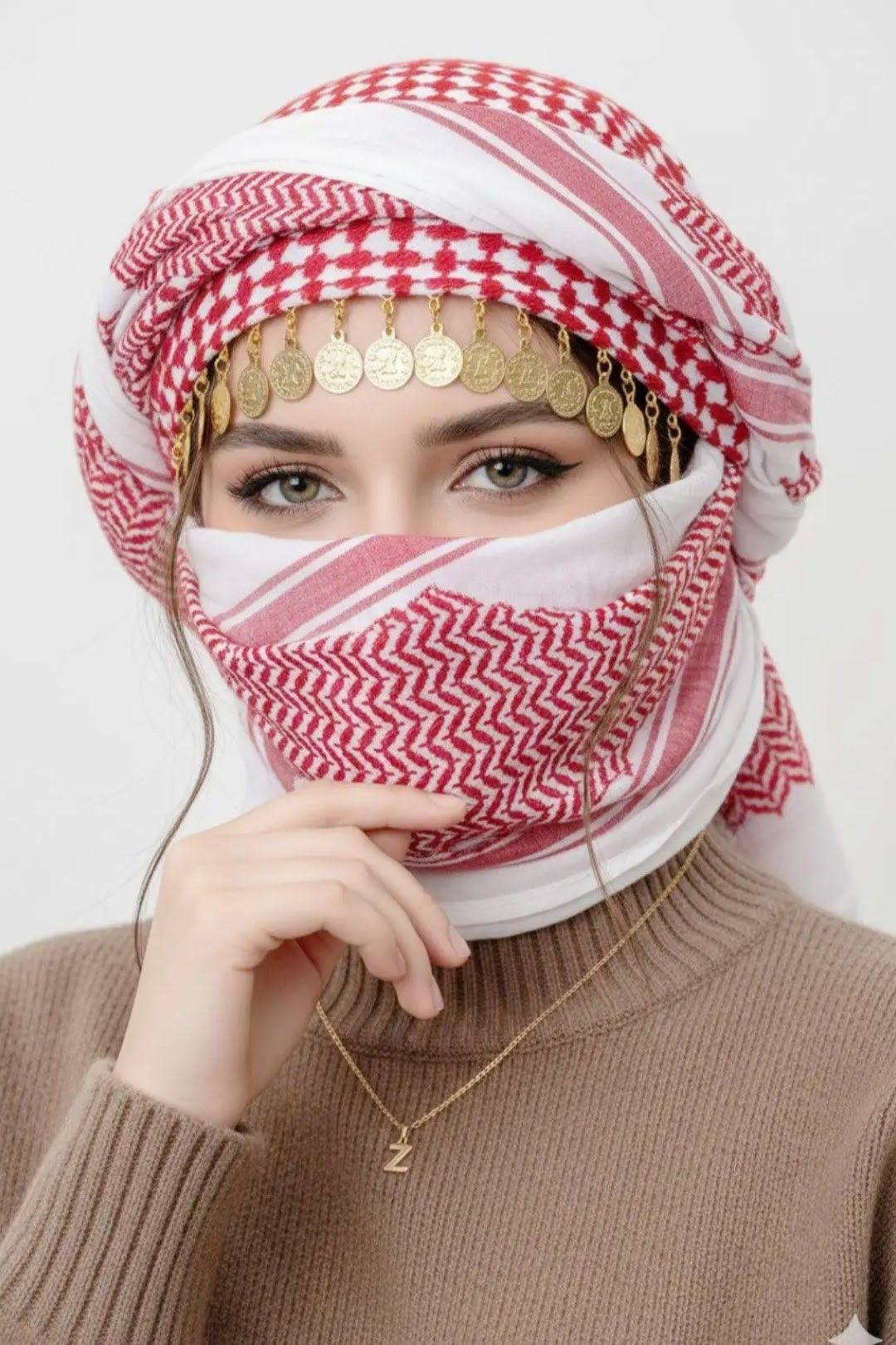 عکس پروفایل دختر با چفیه