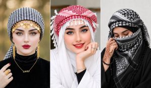 عکس دختر با چفیه