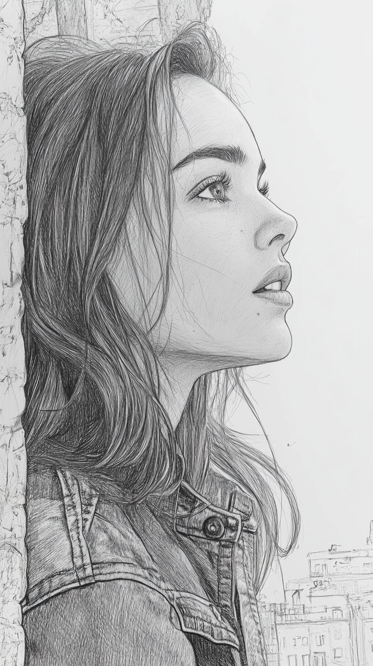 عکس نقاشی دختر سیاه قلم