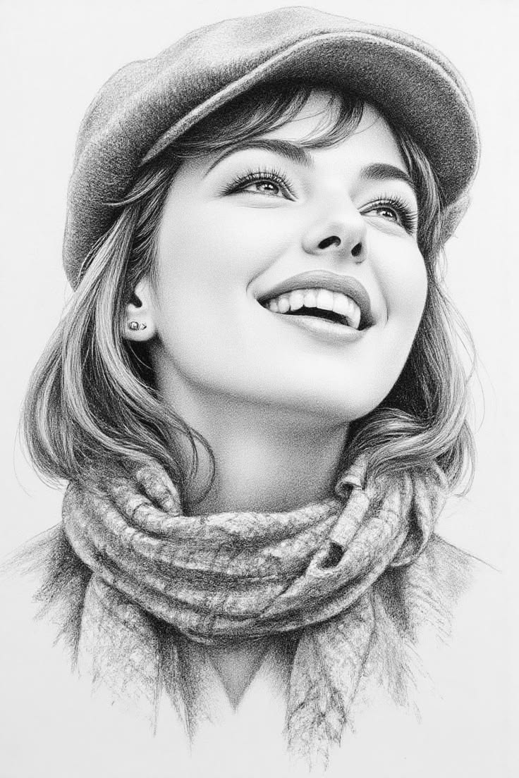 عکس نقاشی دختر سیاه قلم