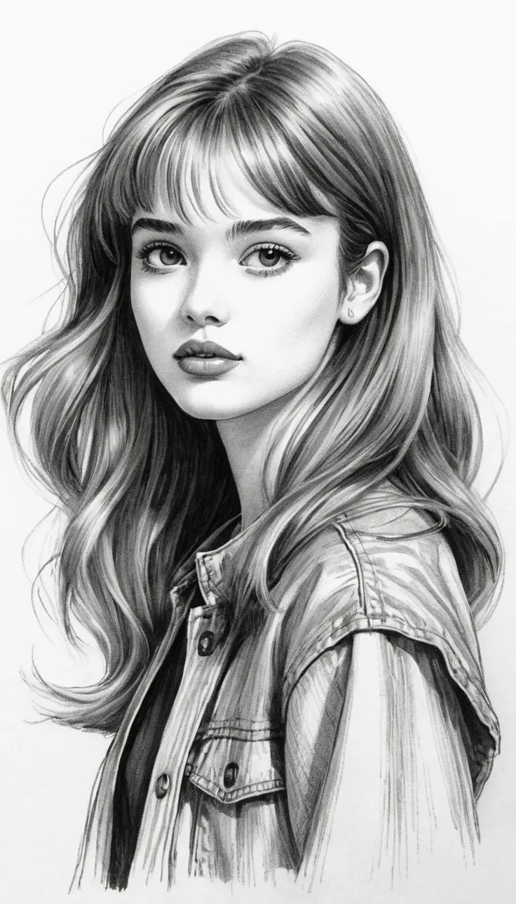 عکس نقاشی دختر سیاه قلم