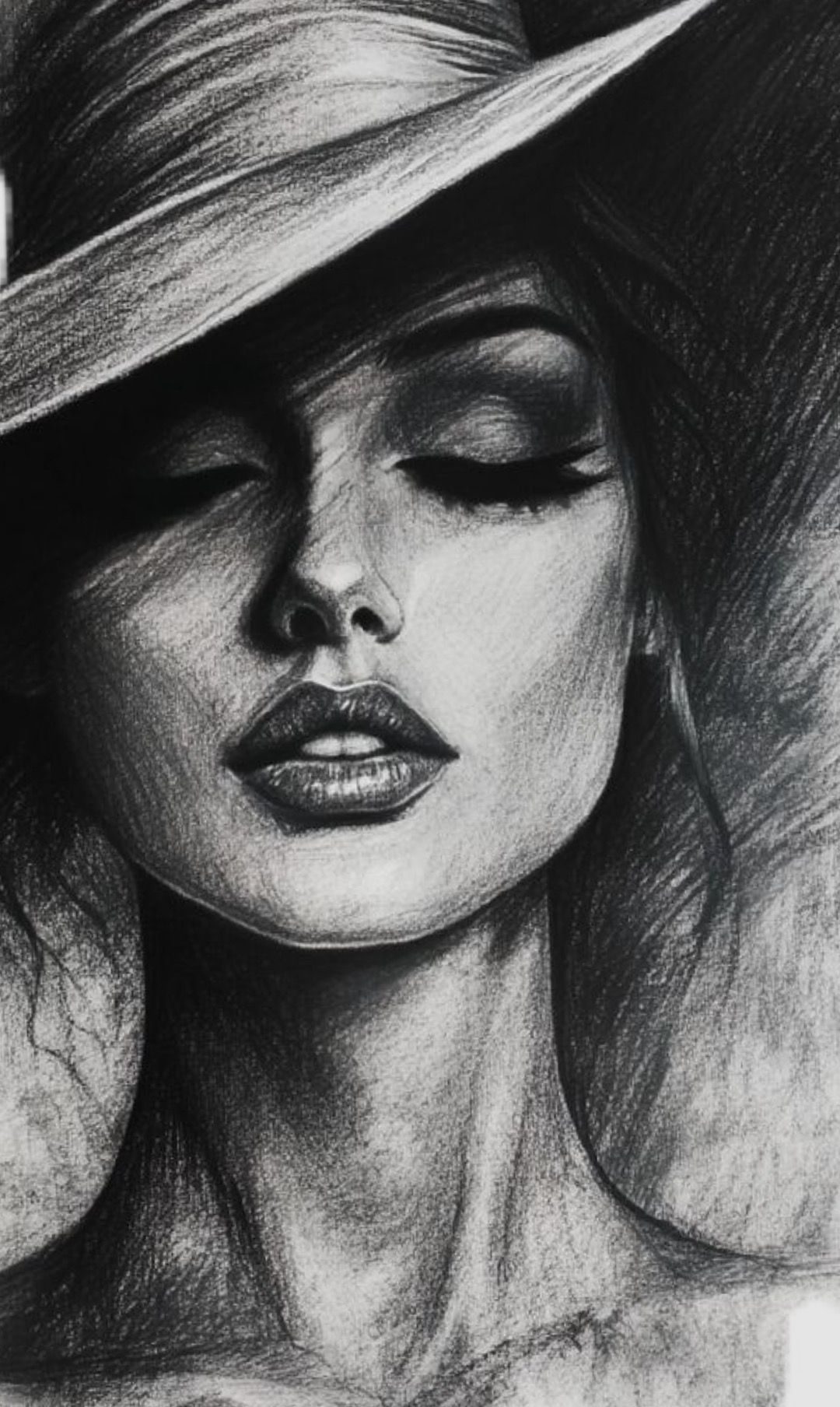 عکس نقاشی دختر سیاه قلم