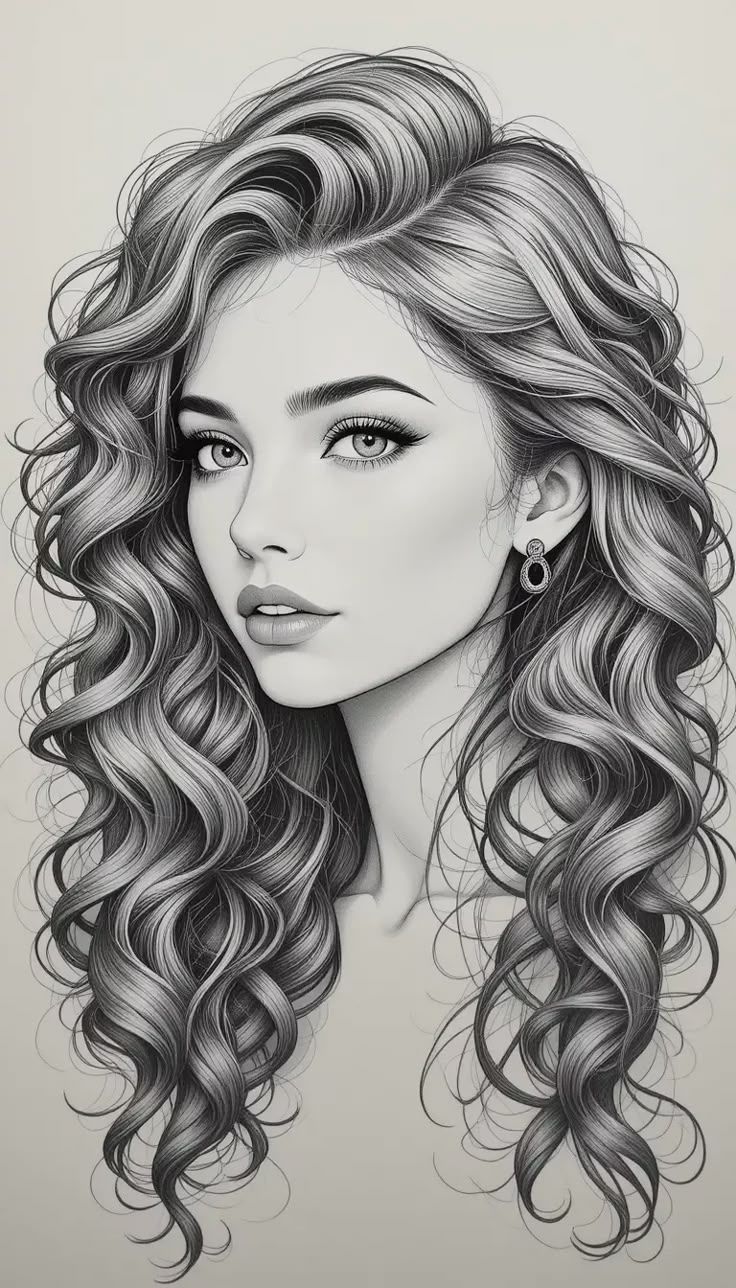 عکس نقاشی دختر سیاه قلم