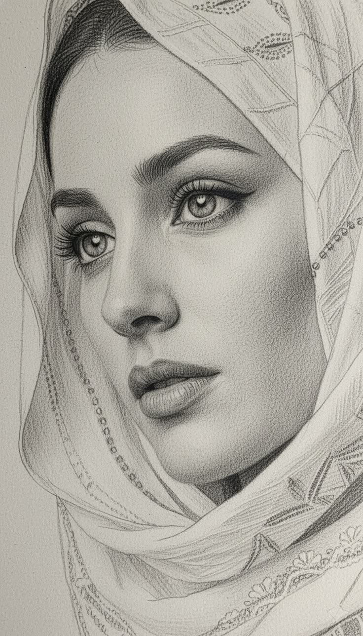 عکس نقاشی دختر سیاه قلم