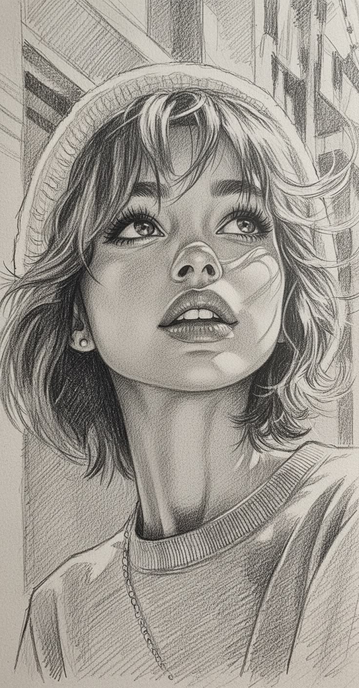 عکس نقاشی دختر سیاه قلم