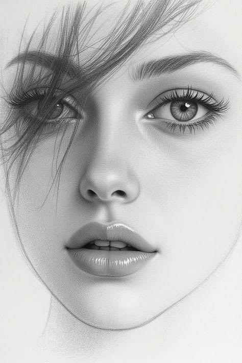 عکس نقاشی دختر سیاه قلم