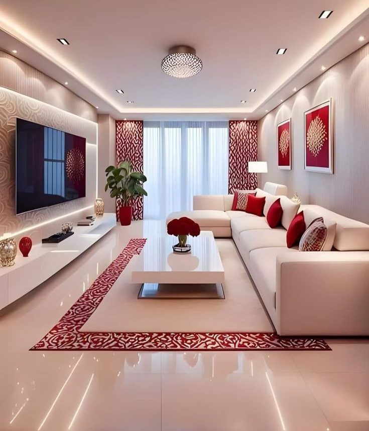 چیدمان پذیرایی مستطیلی