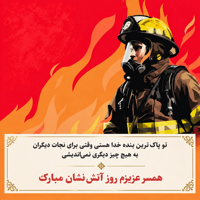 تبریک روز آتش نشان به همسرم