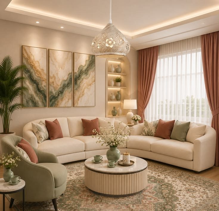چیدمان پذیرایی مربع