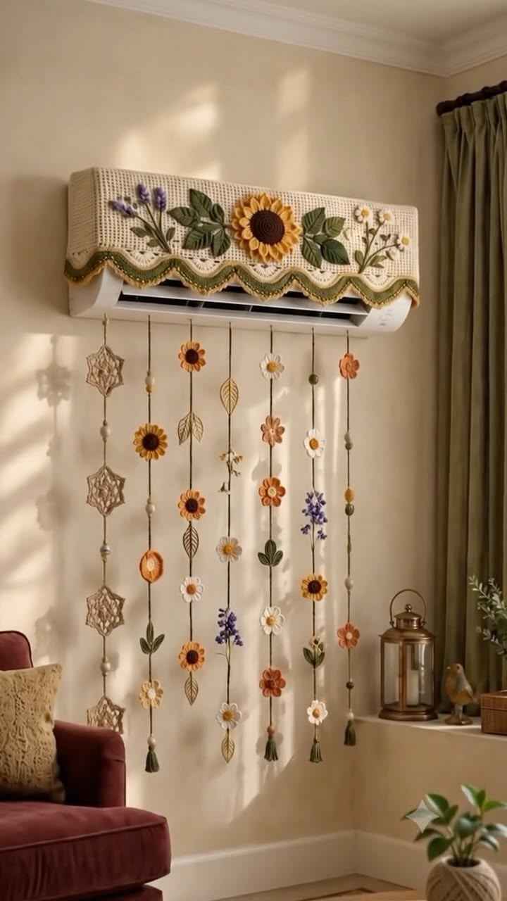 روکش بافتنی و مکرومه کولر گازی