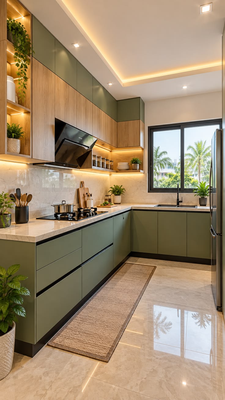 کابینت برای آشپزخانه مستطیل -دراز