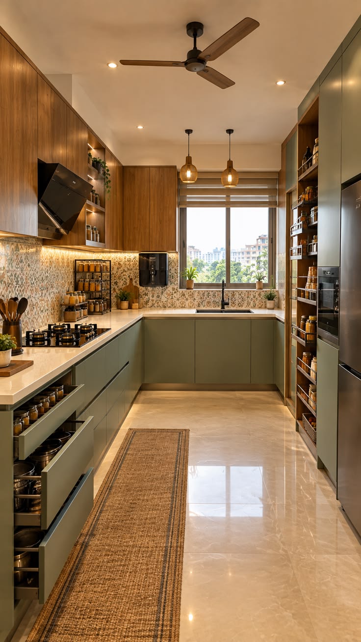 کابینت برای آشپزخانه مستطیل -دراز