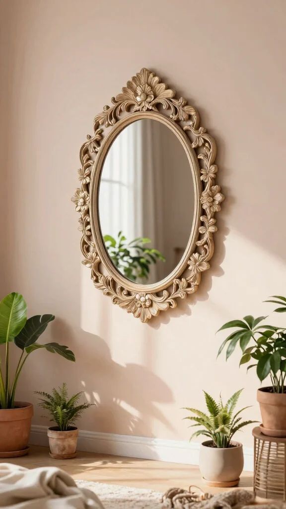 آینه دیواری منبت چوبی