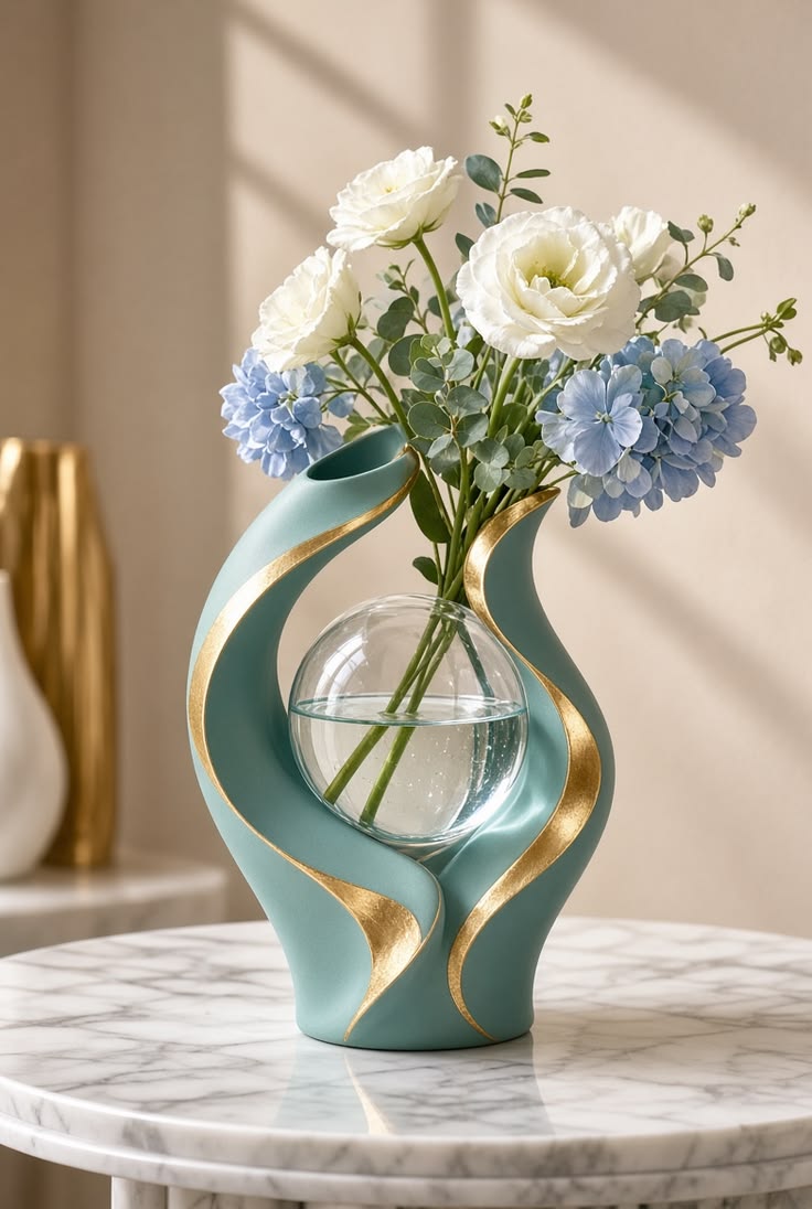 گلدان شیک گل و گیاه طبیعی