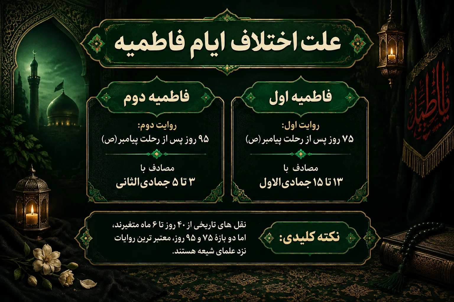 علت اختلاف دهه فاطمیه