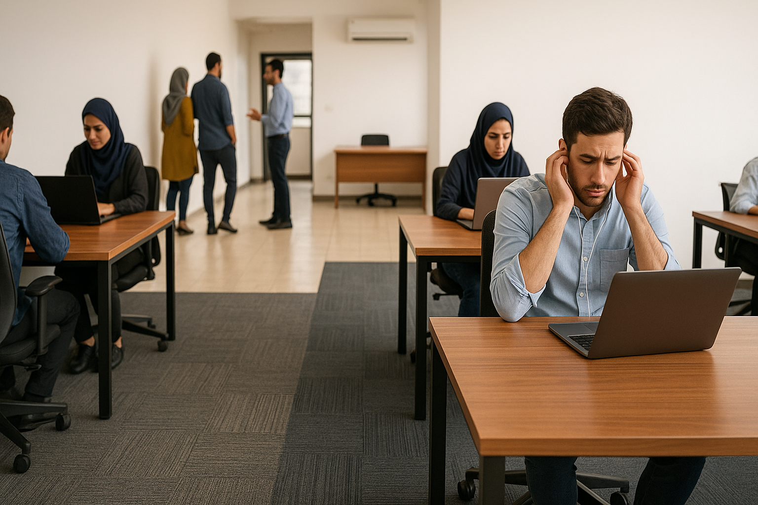 نادیده گرفتن ویژگیهای آکوستیک موکت اداری