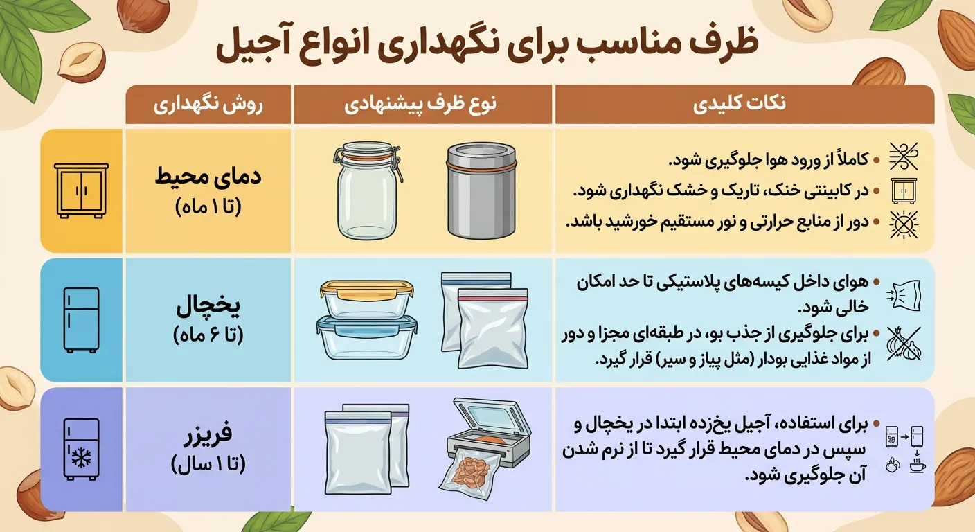 ظرف مناسب برای نگهداری انواع آجیل