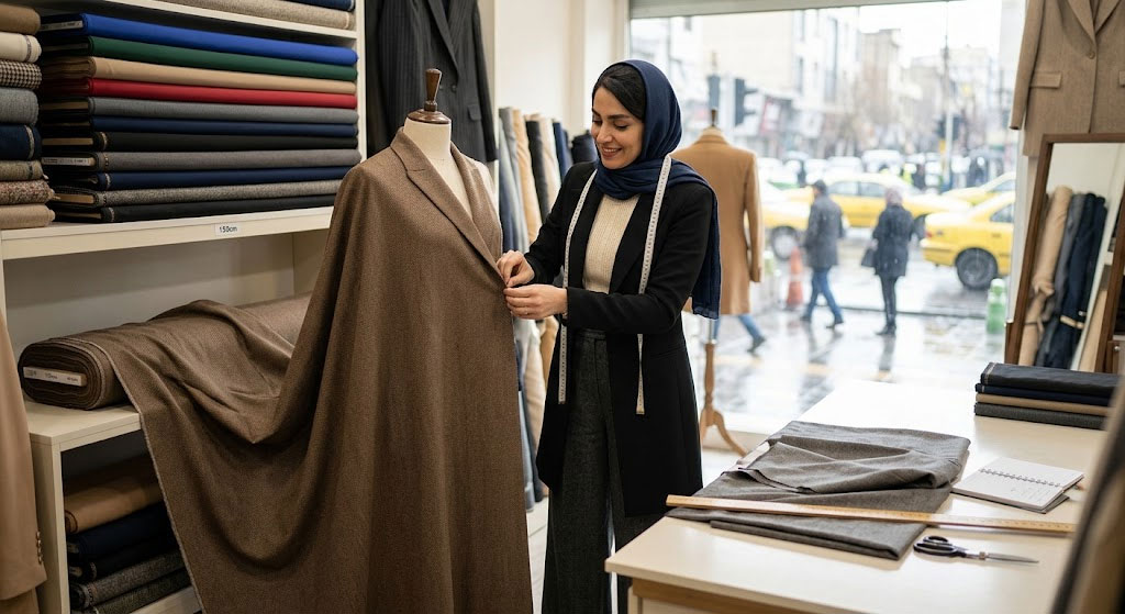 متراژ پارچه مورد نیاز برای انواع مدلهای یقه و جیب مانتو کتی