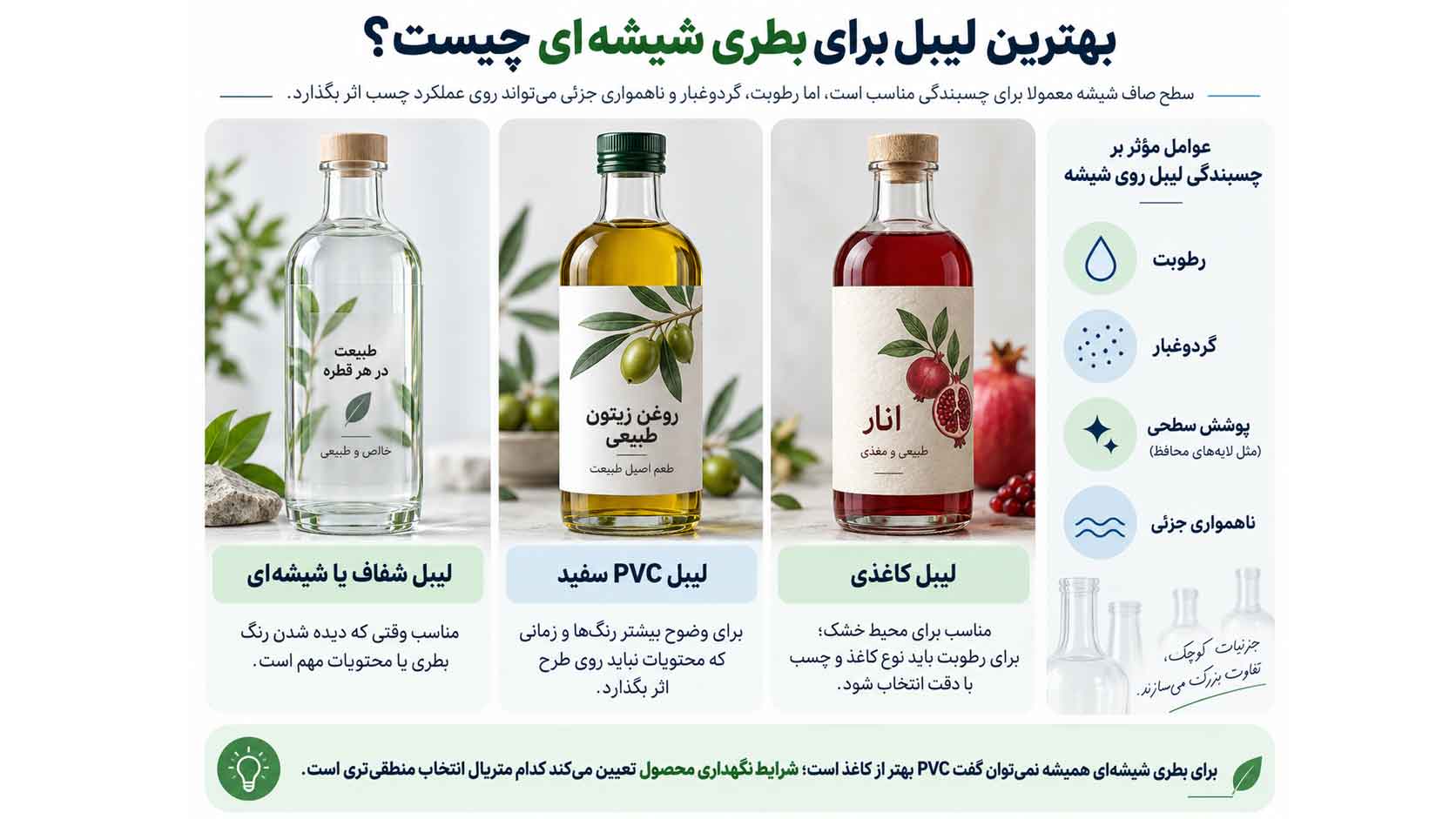 بهترین لیبل برای بطری شیشه ای