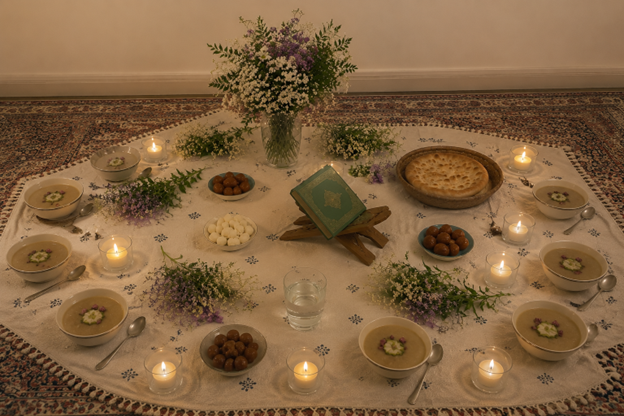 چیدمان سفره حضرت فاطمه