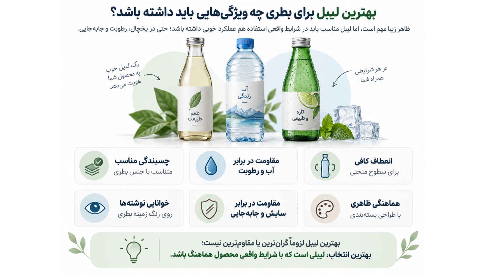 مشخصات بهترین لیبل بری بطری
