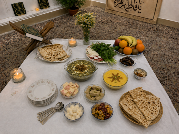 نحوه پذیرایی در سفره حضرت فاطمه