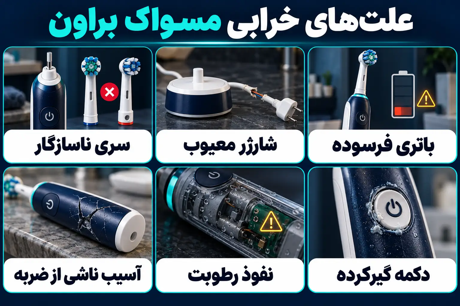 6 علت خرابی مسواک برقی براون