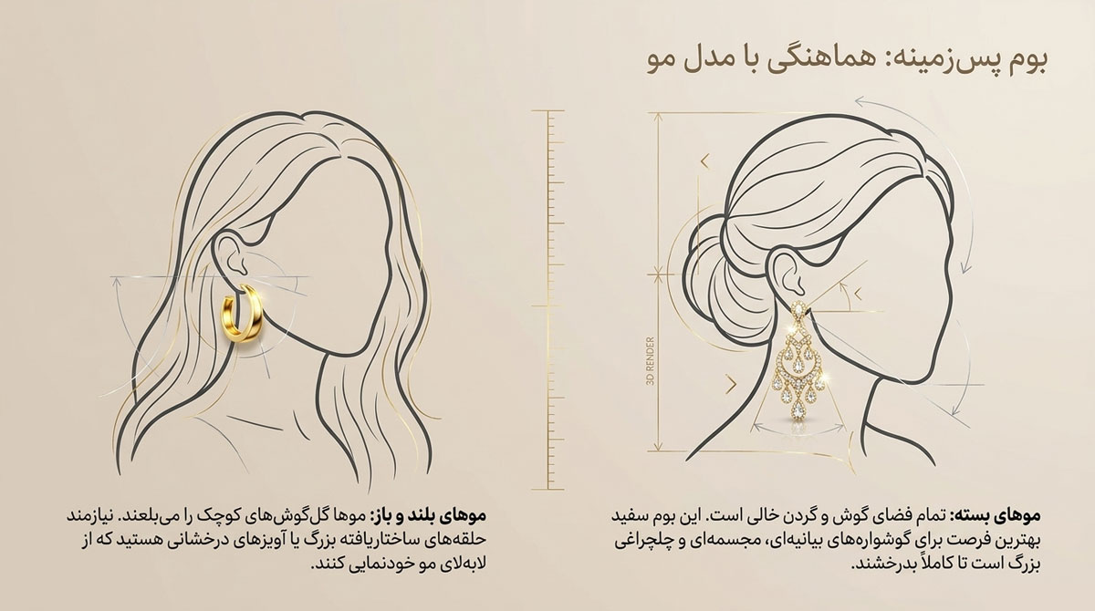 گوشواره با مدل مو