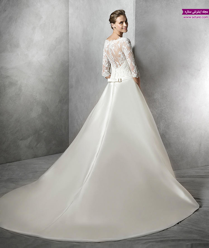 لباس عروس آستین دار - عکس لباس عروس - لباس عروس اروپایی