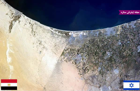 عکس ماهواره ای از مرز بین اسرائیل و مصر
