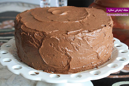 خامه شکلاتی، خامه کشی، کیک شکلاتی، کیک شیفون، کیک تولد