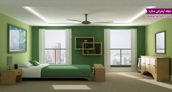 دکوراسیون اتاق خواب- مدل اتاق خواب- عکس اتاق خواب- رنگ سبز برای اتاق خواب