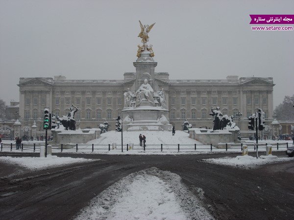 کاخ باکینگهام، لندن، انگلستان، بریتانیا، ملکه ویکتوریا، باغ باکینگهام، گالری ملکه، جنگ جهانی دوم، سینما
