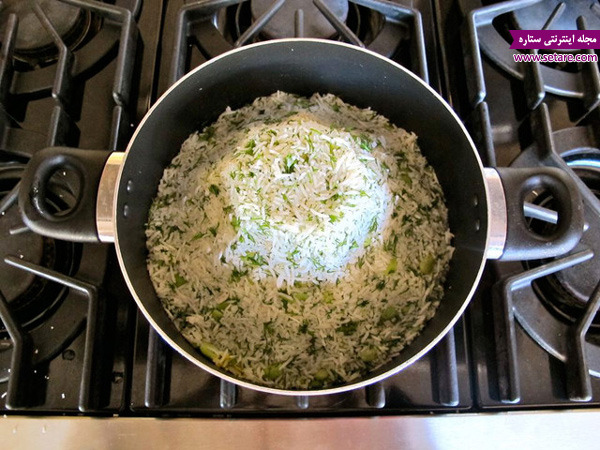  باقالی پلو مجلسی،خوراک ماهیچه،سبزی پلو،،طرز تهیه شوید باقلا پلو با خوراک ماهیچه مجلسی،برنج زعفرانی،ته دیگ