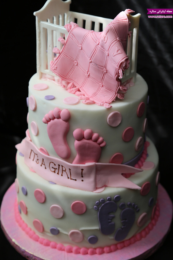کیک تولد کودک،کیک چند طبقه،تم تولد دخترانه،تزیین کیک تولد،تزیین کیک تولد دخترانه