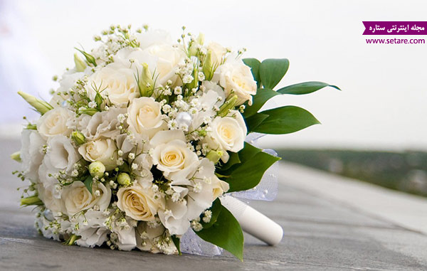 گل آرایی دسته گل سفید عروس